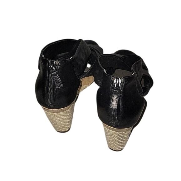 NIKE AIR Colaboration Lambskin‎ leather wedge 9 Black Sexy Summer Comfy - Picture 3 of 8